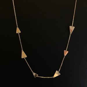 Solid 14K Gold Graduated Triangle Chain Necklace
